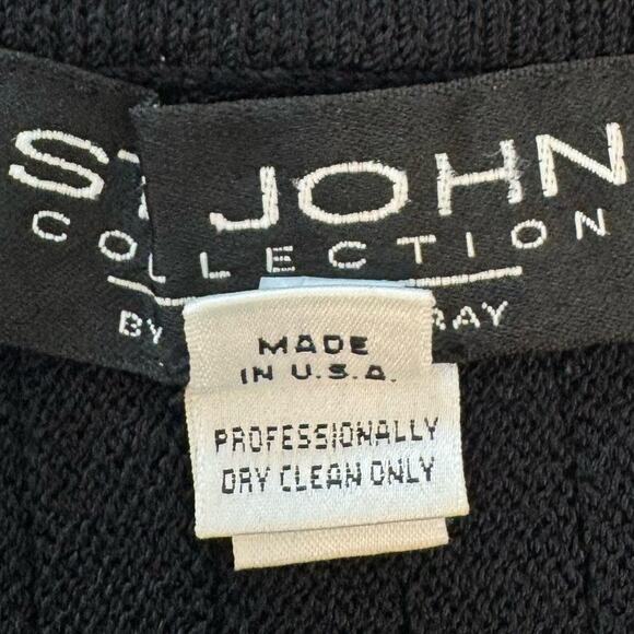 St. John A-Line Mini Skirt Santana Knit Black Vintage Pleated Effect USA Made 6 - Picture 10 of 10